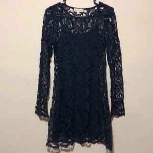 Crochet navy blue dress